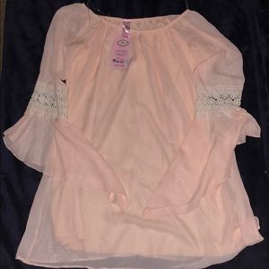 Peach bell sleeved dress